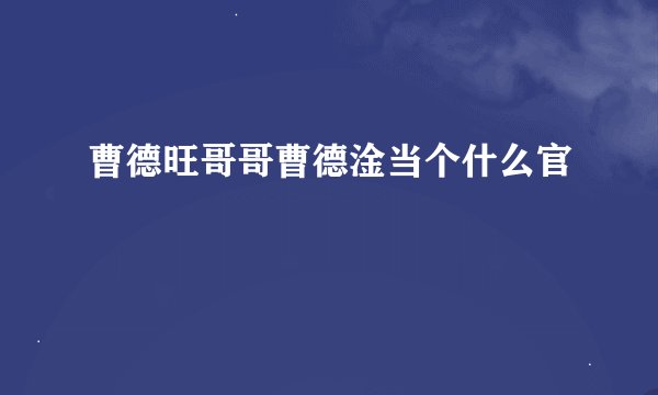 曹德旺哥哥曹德淦当个什么官