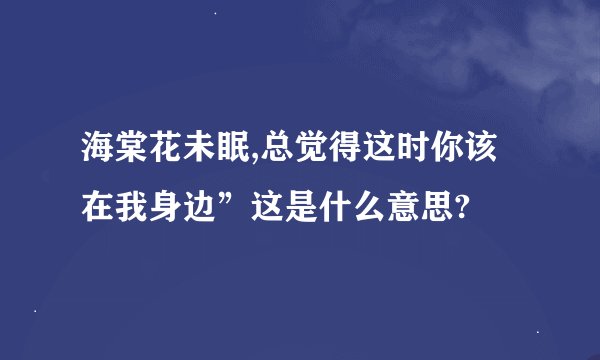 海棠花未眠,总觉得这时你该在我身边”这是什么意思?
