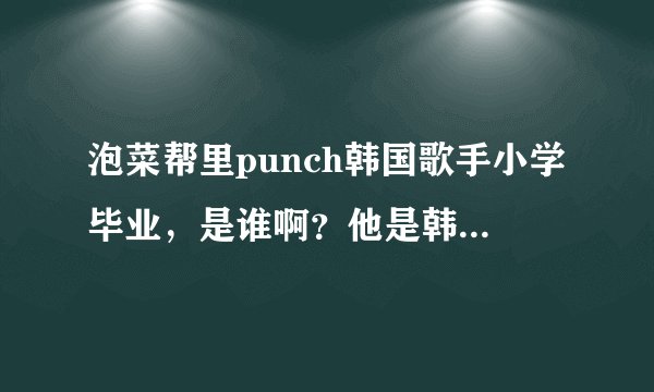 泡菜帮里punch韩国歌手小学毕业,是谁啊?他是韩国的吗?是男是女?求解答!!!!!急!!!!!