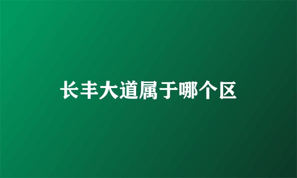 长丰大道属于哪个区