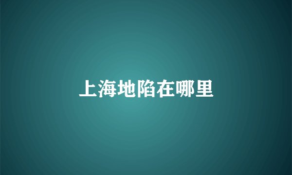 上海地陷在哪里