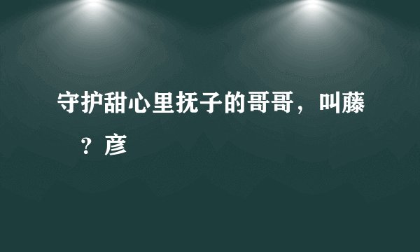 守护甜心里抚子的哥哥，叫藤咲？彦