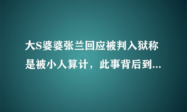 大S婆婆张兰回应被判入狱称是被小人算计，此事背后到底有何隐情？