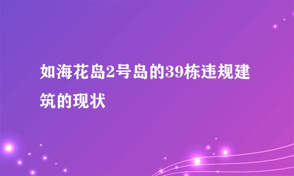 如海花岛2号岛的39栋违规建筑的现状