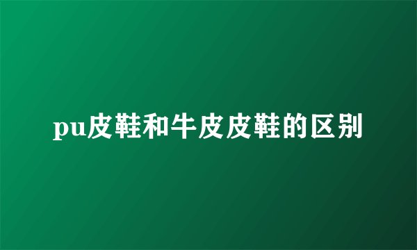 pu皮鞋和牛皮皮鞋的区别