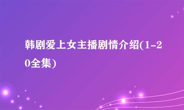 韩剧爱上女主播剧情介绍(1-20全集)