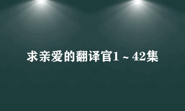 求亲爱的翻译官1～42集