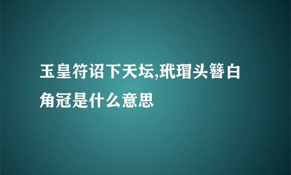 玉皇符诏下天坛,玳瑁头簪白角冠是什么意思