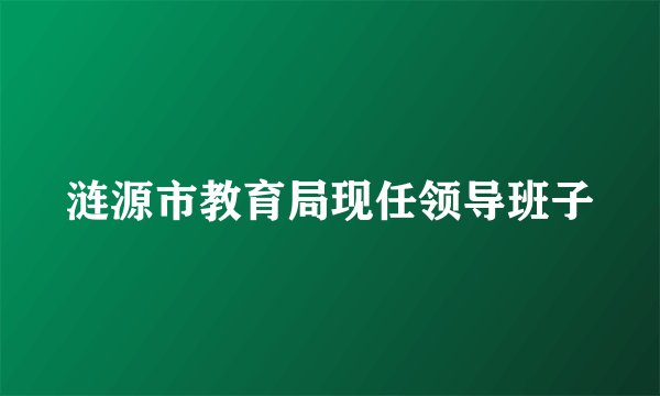 涟源市教育局现任领导班子