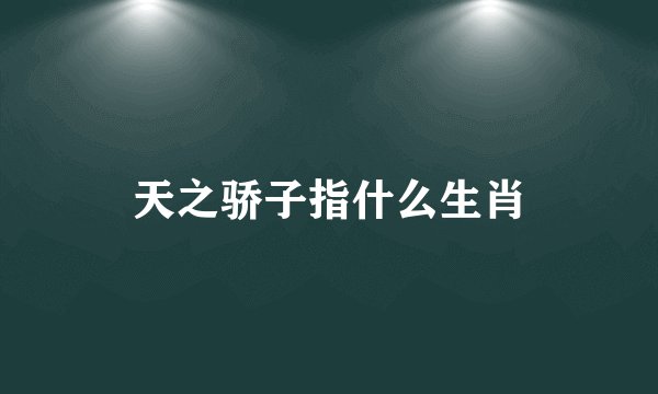 天之骄子指什么生肖