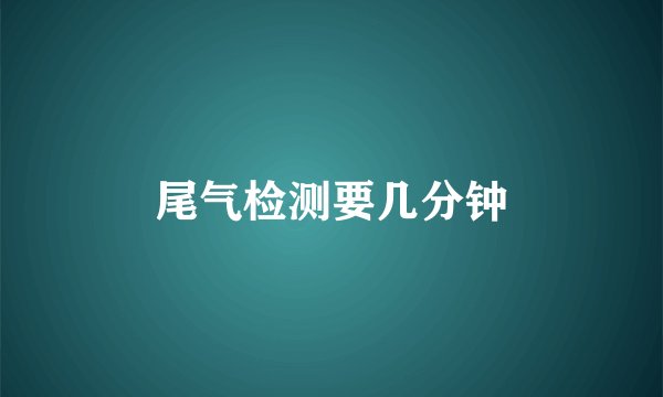 尾气检测要几分钟