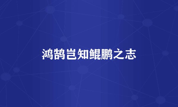 鸿鹄岂知鲲鹏之志