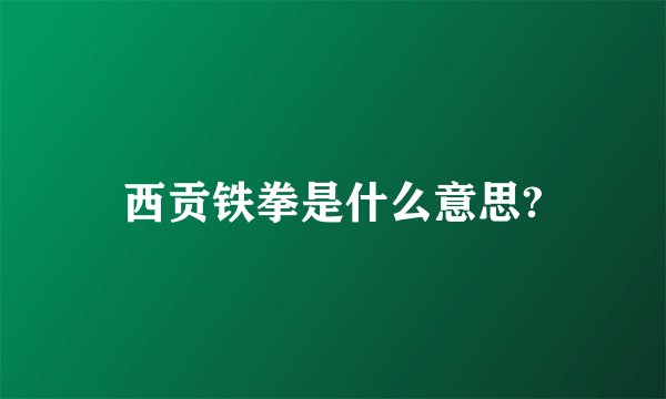 西贡铁拳是什么意思?