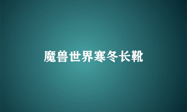 魔兽世界寒冬长靴