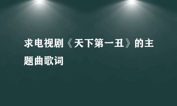 求电视剧《天下第一丑》的主题曲歌词