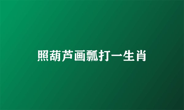 照葫芦画瓢打一生肖