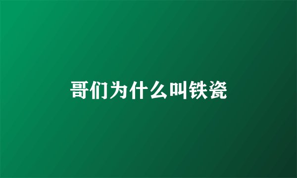 哥们为什么叫铁瓷