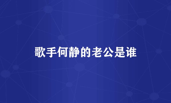 歌手何静的老公是谁