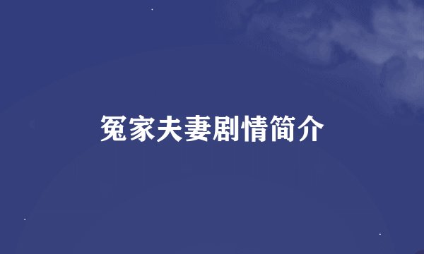 冤家夫妻剧情简介