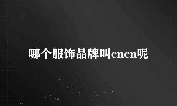 哪个服饰品牌叫cncn呢