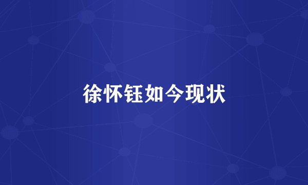 徐怀钰如今现状