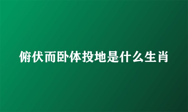 俯伏而卧体投地是什么生肖
