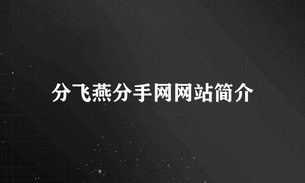 分飞燕分手网网站简介