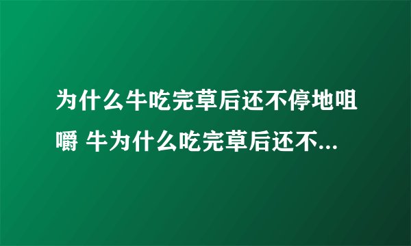 为什么牛吃完草后还不停地咀嚼 牛为什么吃完草后还不停地咀嚼