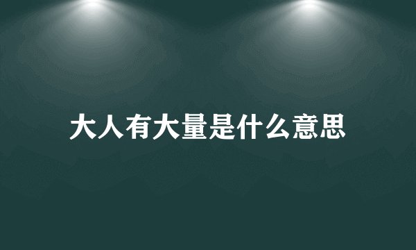 大人有大量是什么意思