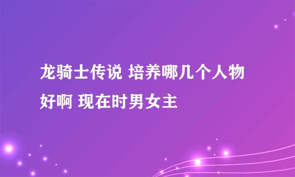 龙骑士传说 培养哪几个人物好啊 现在时男女主