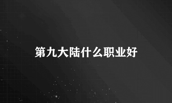 第九大陆什么职业好