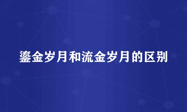 鎏金岁月和流金岁月的区别