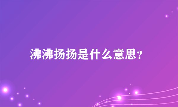 沸沸扬扬是什么意思？