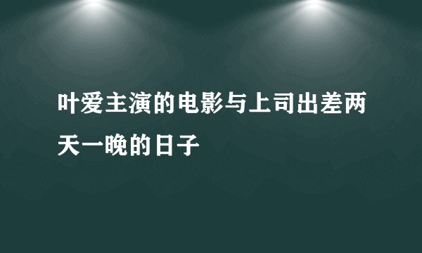 叶爱主演的电影与上司出差两天一晚的日子