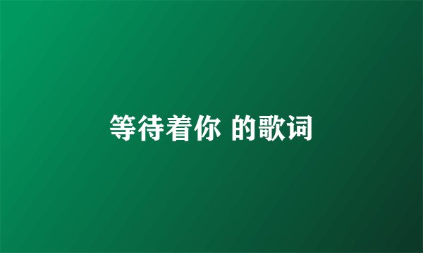等待着你 的歌词