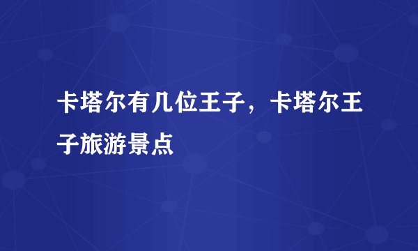 卡塔尔有几位王子，卡塔尔王子旅游景点