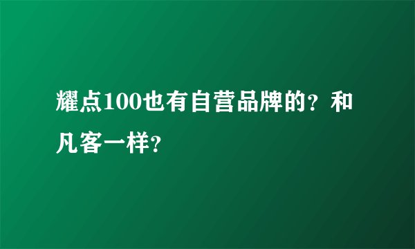 耀点100也有自营品牌的？和凡客一样？