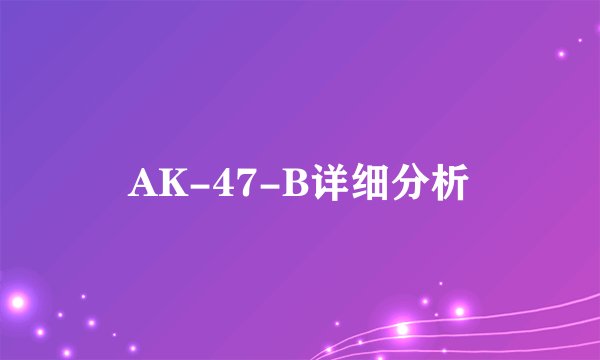 AK-47-B详细分析