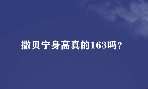撒贝宁身高真的163吗？