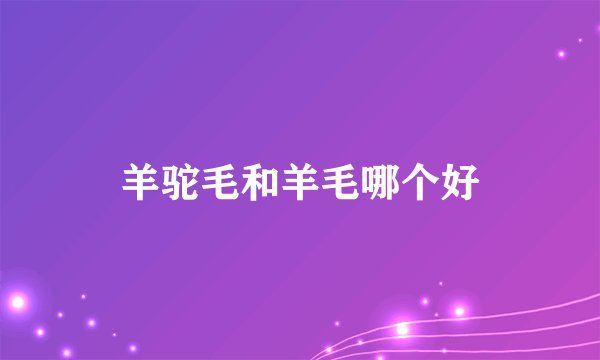 羊驼毛和羊毛哪个好