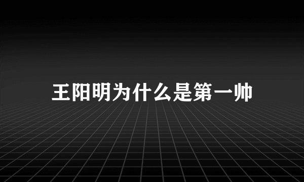 王阳明为什么是第一帅