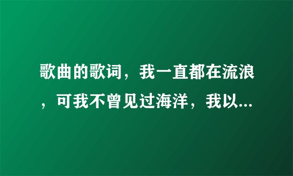 歌曲的歌词,我一直都在流浪,可我不曾见过海洋,我以为的遗忘,原来躺在你手上什么意思不懂