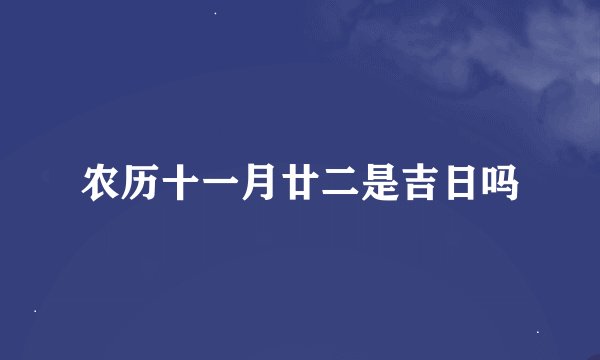 农历十一月廿二是吉日吗