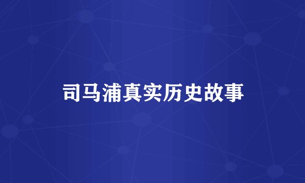 司马浦真实历史故事