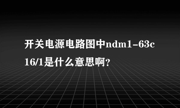 开关电源电路图中ndm1-63c16/1是什么意思啊？