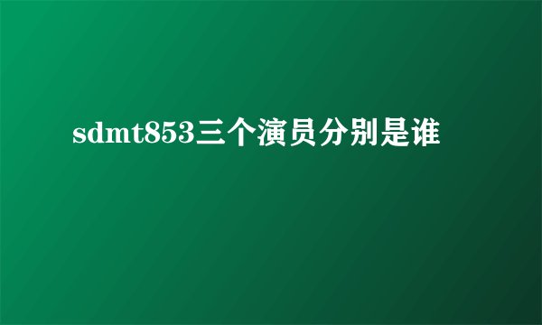 sdmt853三个演员分别是谁