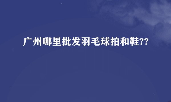 广州哪里批发羽毛球拍和鞋??
