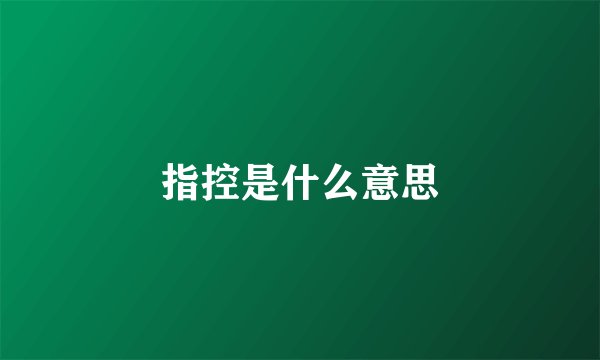 指控是什么意思