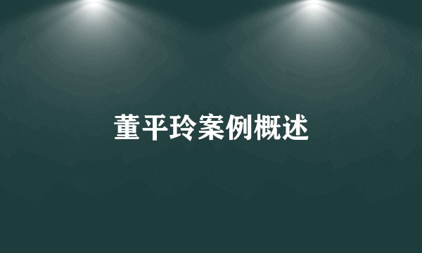董平玲案例概述