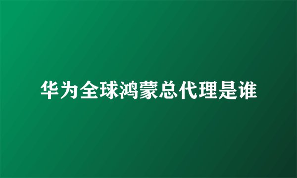 华为全球鸿蒙总代理是谁